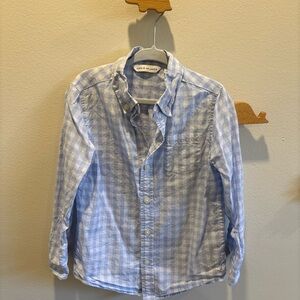 Janie and Jack Light Blue Checkered Men's Shirt
